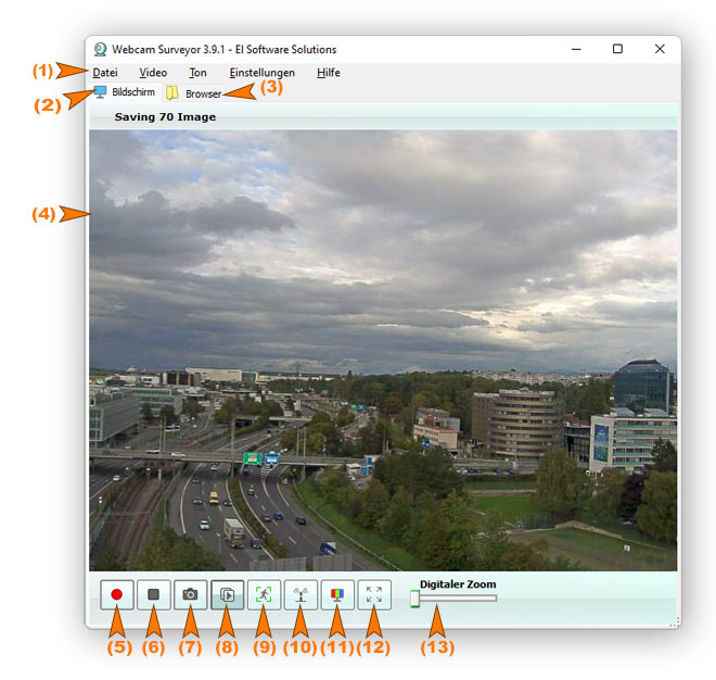Beschreibung von Webcam Surveyor Interface