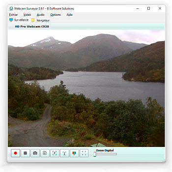 Capture d'écran de la fenêtre principale de Webcam Surveyor
