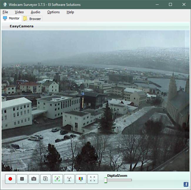 Webcam software user interface